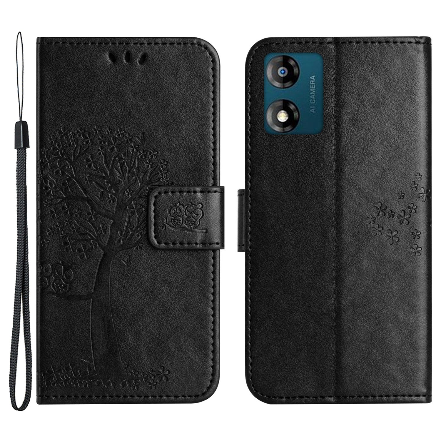 For Motorola Moto E13 4G Wallet Portable Leather Phone Case Imprinted Owl Tree Stand Flip Magnetic Cover For Motorola Moto E13 4G Wallet Portable Leather Phone Case Imprinted Owl Tree Stand Flip Magnetic Cover